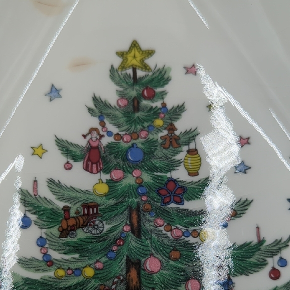 Nikko Ceramics Christmastine Candy Dish 11" Tree Plate Multicolor Made‎ In Japan - Picture 5 of 8